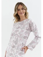 Dámska nočná košeľa 429 White Pattern - Cana