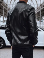 Pánska kožená bunda bomber black FashionStreet TX4706