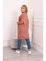 Sveter s netopierími rukávmi tmavo ružový