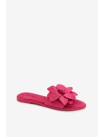 Dámské ploché nazouváky s ozdobnými květinami Fuksie Elzoria