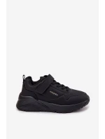 Dziecięce Lekkie Buty Sportowe Na Platformie Czarne Mirivia