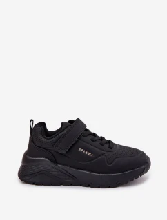 Dziecięce Lekkie Buty Sportowe Na Platformie Czarne Mirivia