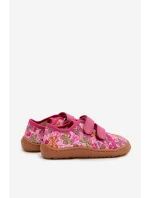 Dětské domácí boty Barefoot Motýli Froddo Canvas G1700440-11 Růžové