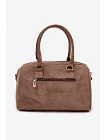 Kufříková kabelka s zlatými sponami tmavě béžová Emelle