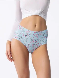 Dámske jednoduché maxi nohavičky Sakura Light Blue Pattern - Julimex