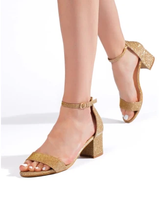 Dámske sandále na podpätku BL435 Gold - Lady Glory Dámske sandále na podpätku BL435 Gold - Lady Glory