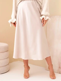 Dámska viskózna sukňa s rozparkom tmavobéžová