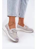 Zamszowe Półbuty Ze Skóry Naturalnej Na Platformie Artiker 56C2104 Szare