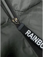 Šedo-zelená krátka vesta so stojačikom (B8245-70) Šedo-zelená krátka vesta so stojačikom (B8245-70)