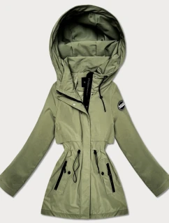 Dobre vyzerajúca khaki rovná bunda s kapucňou a nohavicami do pása (KK60418-3#)