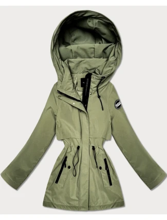 Dobre vyzerajúca khaki rovná bunda s kapucňou a nohavicami do pása (KK60418-3#) Dobre vyzerajúca khaki rovná bunda s kapucňou a nohavicami do pása (KK60418-3#)