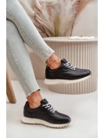 Damskie Sneakersy Buty Sportowe Z Eko Skóry Big Star OO274024 Hi-Poly System Czarne
