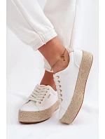 Dámske espadrilky na platforme Big Star TT274349 White Dámske espadrilky na platforme Big Star TT274349 White