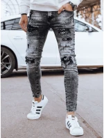 Pánske čierne džínsové nohavice FashionStreet UX4322