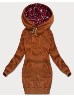 Dámska dlhá mikina v karamelovej farbe (AMG-738/1)