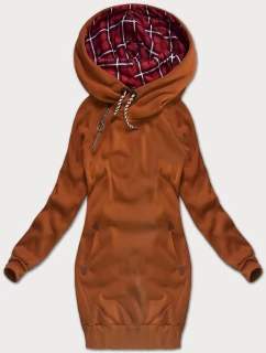 Dámska dlhá mikina v karamelovej farbe (AMG-738/1)