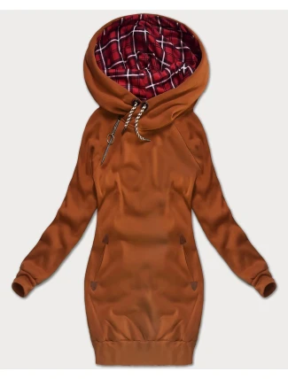 Dámska dlhá mikina v karamelovej farbe (AMG-738/1)