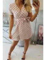 Púdrovo ružové bodkované šaty