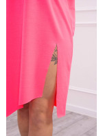 Sukienka oversize różowy neón