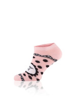 Dievčenské ponožky - ružové/čierne/biele