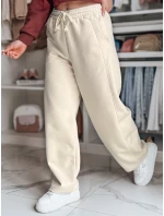 Dámske tepláky so širokými nohavicami DRESMOOD PREMIUM béžová FashionStreet UY2689
