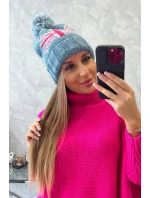 Dámska čiapka s brmbolcom Elizabeth K386 denim