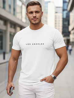 Pánske bavlnené tričko s nápisom Los Angeles white FashionStreet NX5099R