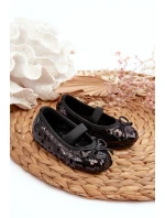 Balerinki Dziecięce Ozdobione Cekinami Czarne Weries