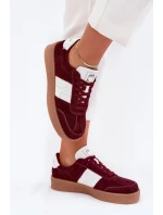 Zamszowe Sneakersy Damskie Daniel Lopez Just Dare SS2D4023 Bordowe