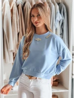 Dámska blúzka s dlhými rukávmi a motýlikom CRYSTALIA modrá FashionStreet RY2769 Dámska blúzka s dlhými rukávmi a motýlikom CRYSTALIA modrá FashionStreet RY2769