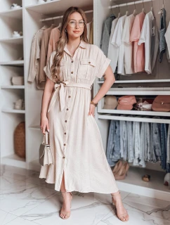 SUNNI LOVE béžové ľanové maxi šaty FashionStreet EY2607