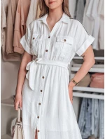 SUNNI LOVE biele ľanové maxi šaty FashionStreet EY2608