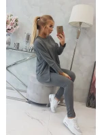 Súprava s oversize blúzkou v grafitovej farbe Súprava s oversize blúzkou v grafitovej farbe