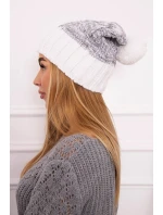 Paris fleecová čiapka K213 biela+sivá