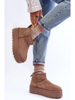 Zamszowe Śniegowce Na Platformie Ciemnobeżowe Corcoran