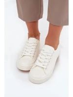 Ocieplane Niskie Trampki Damskie Big Star OO274927 Białe