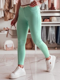Dámske úzke nohavice s opaskom VIVASKIN mint FashionStreet UY2445