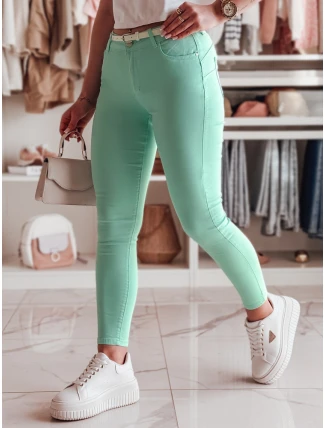 Dámske úzke nohavice s opaskom VIVASKIN mint FashionStreet UY2445