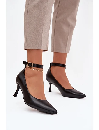 Dámske lodičky s opaskom 2752 black - Sweet Shoes