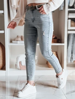 Dámske džínsové nohavice slim fit s opaskom MIXFELL modré FashionStreet UY2418
