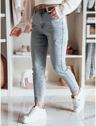 Dámske džínsové nohavice slim fit s opaskom MIXFELL modré FashionStreet UY2418