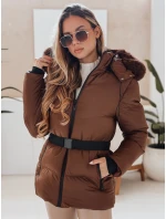 Dámska zimná prešívaná bunda s kapucňou LOVELINA hnedá FashionStreet TY4953 Dámska zimná prešívaná bunda s kapucňou LOVELINA hnedá FashionStreet TY4953