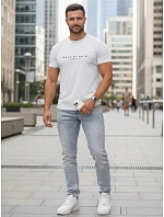 FashionStreet pánske biele bavlnené tričko NX5123R FashionStreet pánske biele bavlnené tričko NX5123R