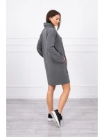 Šaty s kravatou v grafitovej farbe