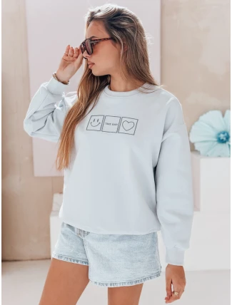 Dámska nadrozmerná mikina s výšivkou EASYJOY modrá FashionStreet BY1516 Dámska nadrozmerná mikina s výšivkou EASYJOY modrá FashionStreet BY1516