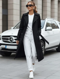 FashionStreet dámsky dvojradový čierny kabát TY5437