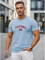 Pánske bavlnené tričko s potlačou „California“ v modrej farbe, FashionStreet NX5140R Pánske bavlnené tričko s potlačou „California“ v modrej farbe, FashionStreet NX5140R