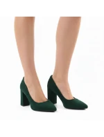 Zelené semišové lodičky na ihlovom podpätku Sergio Leone PB216