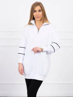 Mikina so zipsom a vreckami biela