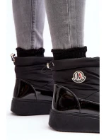 Wsuwane Śniegowce Damskie Na Platformie Czarne Gattea